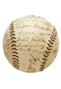 Rare 1925 New York Yankees Team Signed Official American League Baseball with Ruth & Gehrig