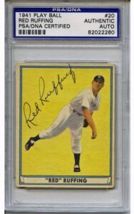 Red Ruffing Autographed 1941 Play Ball Card