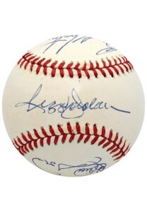 Reggie Jackson, Elias Sosa, Burt Hooten & Charlie Hough Multi-Signed Baseball