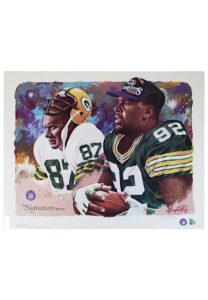 Reggie White & Willie Davis Green Bay Packers “Signature Series” Dual-Signed & Reggie White Single-Signed “Triple Threat” Large Format LE Prints