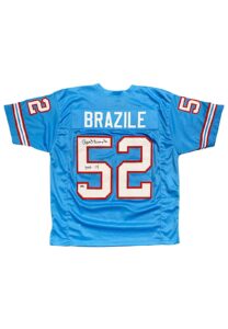 Robert “Dr. Doom” Brazile Houston Oilers Signed Home Jersey