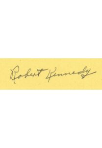 Robert F. Kennedy Autographed Cut with Poem Inscription