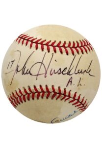 Roberto Alomar & Umpire John Hirschbeck Dual-Signed “Spitting Incident” Baseball