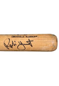 Robin Yount Milwaukee Brewers Game-Used & Autographed Bat