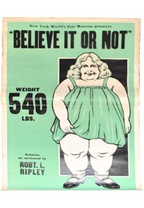 Robt. L Ripley New York World’s Fair Museum “Believe It Or Not” Poster