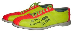 Roger Clemens & Andy Pettitte Autographed Neon Bowling Shoes worn by Brian McNamee During an ESPN Workout