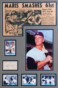 Roger Maris Autographed & Matted Cut With Photos & Tracy Stallard Autographed & Matted Photo