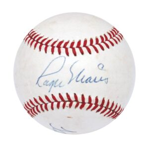 Roger Maris & Hank Aaron Autographed Baseball