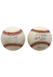 Roger Maris & Mickey Mantle Multi-Signed OAL Baseballs By Pitchers That Gave Up HR’s Including Maris’ #61 & Mantle’s First Career HR