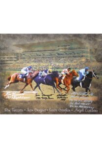 Ron Turcotte, Jean Cruguet, Steve Cauthen & Angel Cordero Signed Canvas Print