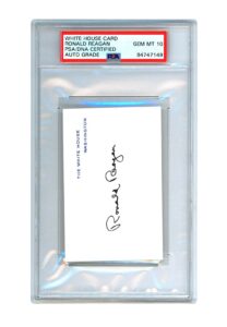 Ronald Reagan Signed White House Card