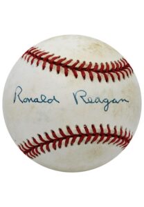 Ronald Reagan Single-Signed OAL Baseball