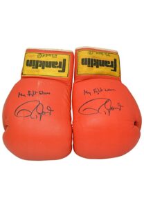 Roy Jones Jr. Fight-Worn & Dual-Signed Franklin Boxing Gloves