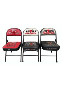 Run Of Michael Jordan Chicago Bulls NBA Playoffs Bench Chairs With Autographed “Last Dance” 1998