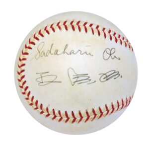 Sadaharu Oh & Hank Aaron Single-Signed Baseballs From the Collection of Rick Rhoden