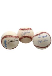 Sally Ride & Two John Glenn Single-Signed Baseballs