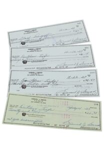 Sam Snead Autographed Personal Bank Checks For Sports Subscriptions