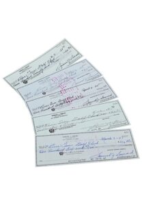 Sam Snead Autographed Personal Bank Checks To The Pine Tree Golf Club