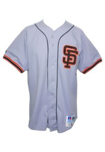 San Francisco Giants Game-Used Road Jerseys – 1993 Trevor Wilson, Circa 2002 Benito Santiago Road, 2006 Noah Lowry Autographed & Early 2000s Jason Schmidt Autographed