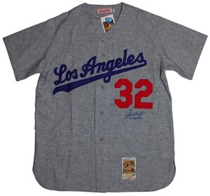 Sandy Koufax Dodgers Autographed Mitchell & Ness Road Flannel Jersey