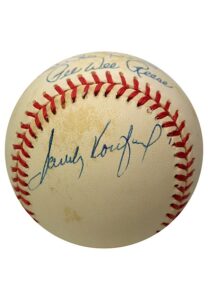 Sandy Koufax, Don Drysdale, Duke Snider, & Pee Wee Reese Signed ONL Baseball