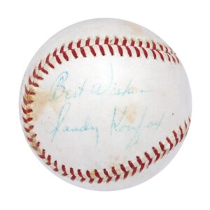 Sandy Koufax Single-Signed Baseball