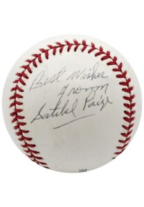 Satchel Paige Single-Signed & Inscribed Baseball