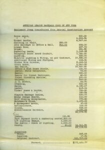 Seat & Scoreboard Expense Documents from Yankee Stadium