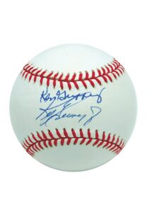 Senior & Two Juniors – Ken Griffey, Sr. & Junior Autographed Baseball with Cal Ripken, Jr. & Ken Griffey, Jr. Single-Signed Baseballs