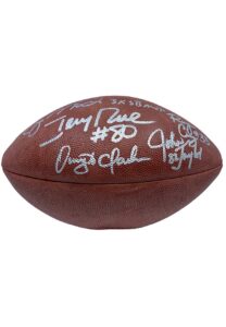 SF 49ers Hall Of Famers & Stars Multi Signed Football – Montana, Rice, Clark, Craig & Taylor