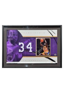 Shaquille O’Neal Autographed 8×10 Framed Lakers Jersey Numbers Display