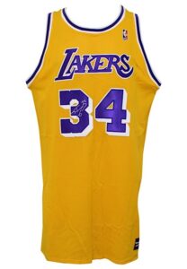 Shaquille O’Neal Los Angeles Lakers Autographed Pro Cut Jersey