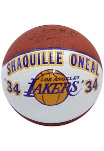 Shaquille O’Neal Los Angeles Lakers Autographed White Panel Basketball