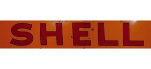 SHELL Double-Sided Porcelain Sign