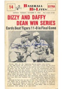 Signed 1960 Nu-Card Baseball Hi-Lites #14 Dizzy & Daffy Dean