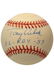 Single-Signed OAL Baseballs Including Tony Kubek, Bobby Richardson & Two Tommy Henrich