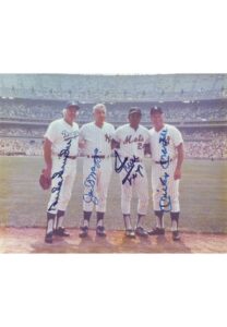 Snider, DiMaggio, Mays and Mantle Signed Photo