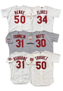 St. Louis Cardinals Game-Used Jerseys – Henke, Flores, Motte, Franklin, Osborne & Tavarez