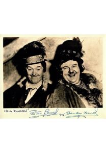 Stan Laurel & Oliver Hardy Dual-Signed & Inscribed 8×10 B&W Photo From “The Bohemian Girl”