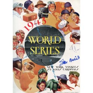 Stan Musial Autographed 1943 World Series Program & Ticket Stub