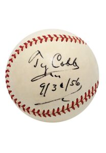 Stunning Ty Cobb & Stan Musial Dual-Autographed OAL Baseball