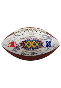 Super Bowl MVPs & Stars Multi-Signed White Panel Football Including Namath, Simms, Leroy Niemann & Others