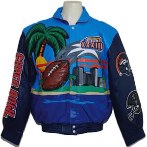 Super Bowl XXXIII Broncos Vs Falcons Leather Jacket