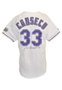 Tampa Bay Devil Rays Game-Used & Autographed Home Jerseys — 1998-00 Roberto Hernandez & 99-00 Jose Canseco