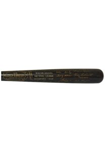 Team-Engraved Bats — 1948 Boston Braves NL Champions & 1975 Boston Red Sox AL Champions