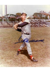 Ted Williams Boston Red Sox Autographed Both Color & B&W Photos & Card