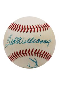 Ted Williams & Carl Yastrzemski Dual-Signed OAL Baseball