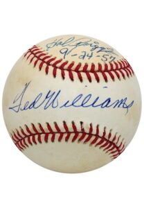 Ted Williams & Hal Griggs Dual-Signed Baseball