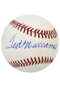 Ted Williams & Joe DiMaggio Single-Signed OAL Baseballs