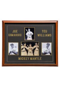 Ted Williams, Mickey Mantle & Joe DiMaggio Signed & Framed Display